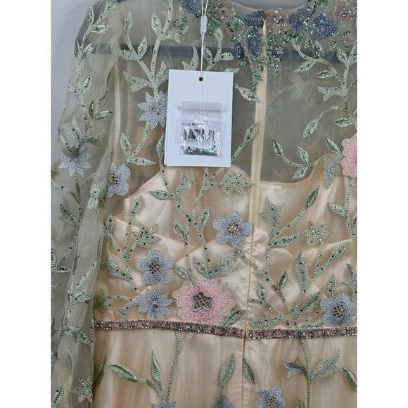 Mac Duggal 11226 Floral Embroidered Butterfly Sleeve Flowy Gown Dress Sz 10 NWT - Picture 8 of 8